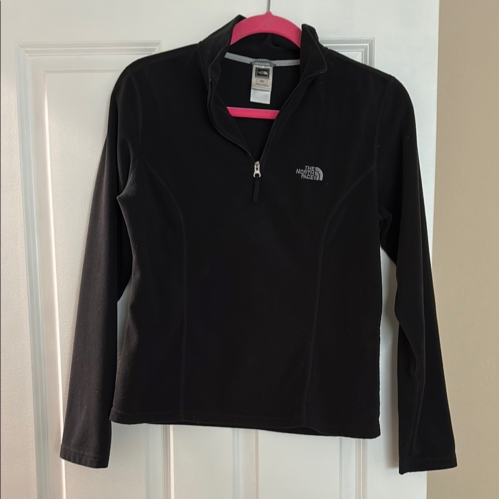 The North Face Black Glacier 1/4 zip fleece. Size m